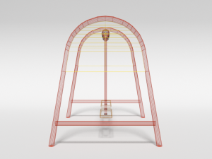 low poly cartoon playground swing 3D-Modell