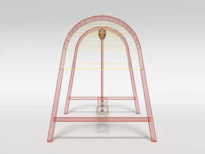 low poly cartoon playground swing 3D Model