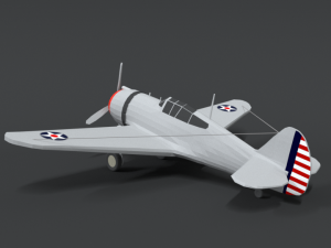 low poly cartoon curtiss p 36 hawk wii airplane 3D 모델