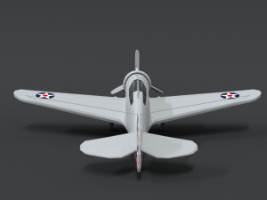 low poly cartoon curtiss p 36 hawk wii airplane 3D 모델