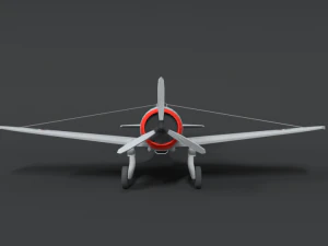 low poly cartoon curtiss p 36 hawk wii airplane 3D Model