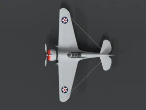 low poly cartoon curtiss p 36 hawk wii airplane 3D Model