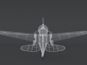 low poly cartoon curtiss p 36 hawk wii airplane 3D 모델