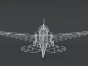 low poly cartoon curtiss p 36 hawk wii airplane 3D Model