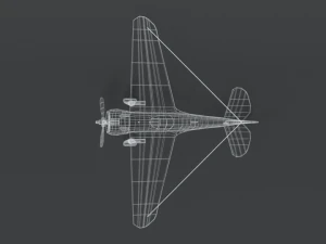 low poly cartoon curtiss p 36 hawk wii airplane 3D Model