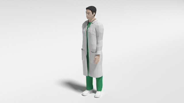 low poly man doctor 3D Модель .c4d .max .obj .3ds .fbx .stl .blend 