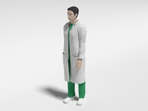 low poly man doctor 3D Model