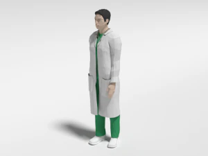 低ポリ男性医師 3Dモデル