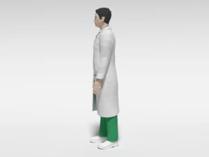 low poly man doctor 3D Model