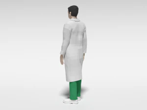 low poly man doctor 3D Model