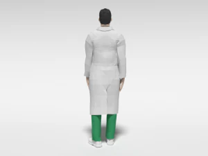low poly man doctor 3D Model