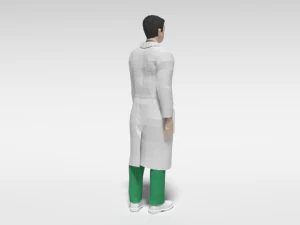 low poly man doctor 3D Model