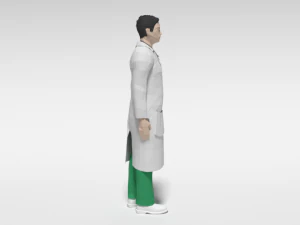 low poly man doctor 3D Model