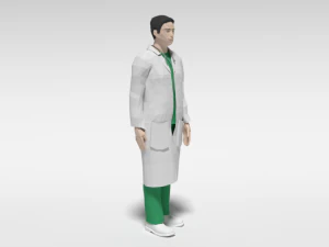 low poly man doctor 3D Model