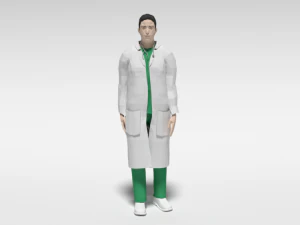 low poly man doctor 3D Model