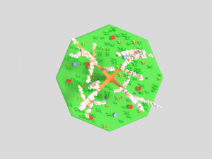 low poly cartoon almond tree Modelo 3D
