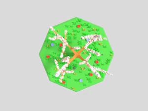 low poly cartoon almond tree 3D Model