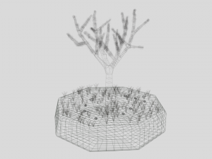 low poly cartoon almond tree Modelo 3D