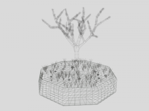 low poly cartoon almond tree Modelo 3D