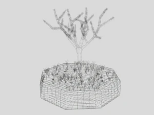 low poly cartoon almond tree 3D Model