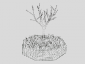 low poly cartoon almond tree Modelo 3D