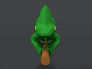 low poly cartoon chameleon Modelo 3D