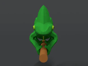low poly cartoon chameleon 3D Model