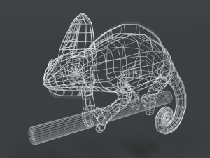 low poly cartoon chameleon Modelo 3D