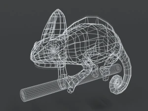 low poly cartoon chameleon 3D Model