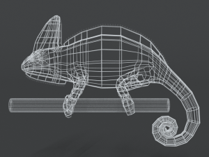 low poly cartoon chameleon Modelo 3D