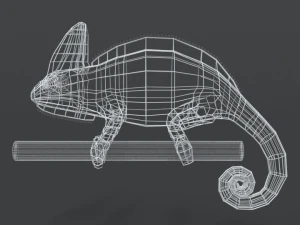 low poly cartoon chameleon 3D Model