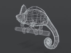 low poly cartoon chameleon Modelo 3D