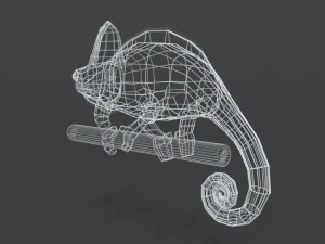 low poly cartoon chameleon 3D Model
