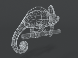 low poly cartoon chameleon Modelo 3D