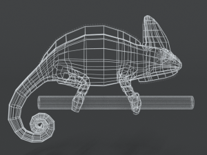 low poly cartoon chameleon Modelo 3D