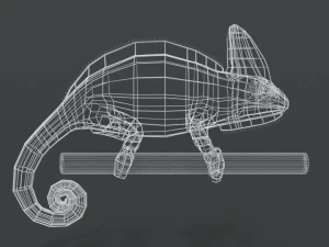 low poly cartoon chameleon 3D Model