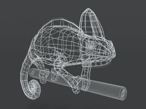 low poly cartoon chameleon 3D Model