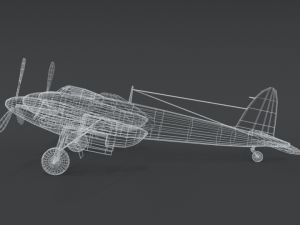 low poly cartoon de havilland dh 98 mosquito wwii airplane 3D मॉडल