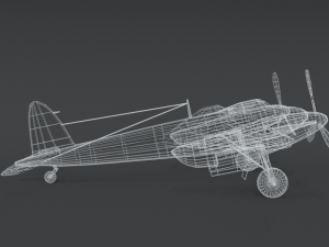 low poly cartoon de havilland dh 98 mosquito wwii airplane 3D मॉडल