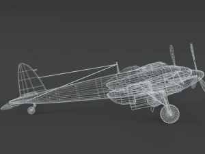 low poly cartoon de havilland dh 98 mosquito wwii airplane 3D Model