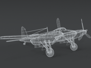 low poly cartoon de havilland dh 98 mosquito wwii airplane 3D मॉडल
