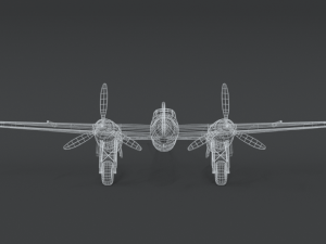 low poly cartoon de havilland dh 98 mosquito wwii airplane 3D मॉडल