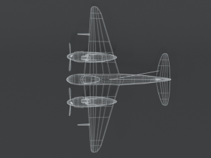 low poly cartoon de havilland dh 98 mosquito wwii airplane 3D मॉडल