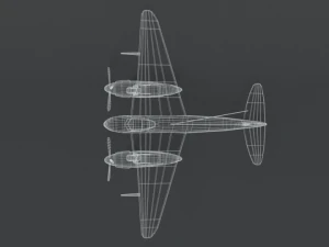 low poly cartoon de havilland dh 98 mosquito wwii airplane 3D Model
