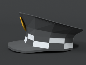 low poly cartoon police hat Modelo 3D