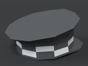 low poly cartoon police hat Modelo 3D