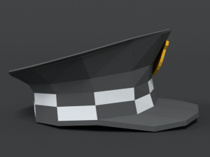 low poly cartoon police hat Modelo 3D