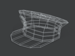 low poly cartoon police hat Modelo 3D