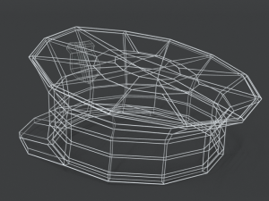 low poly cartoon police hat Modelo 3D