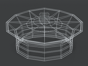 low poly cartoon police hat Modelo 3D
